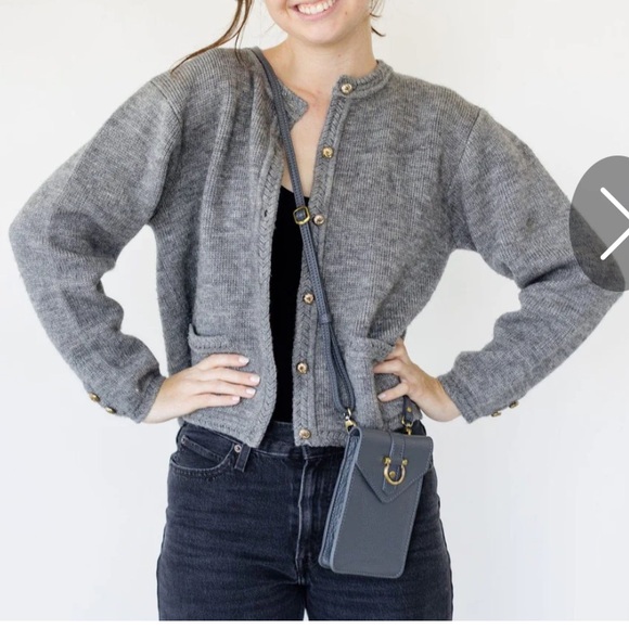 SAPAHN GRACE CROSSBODY Gray Leather Crossbody Bag - Picture 2 of 10